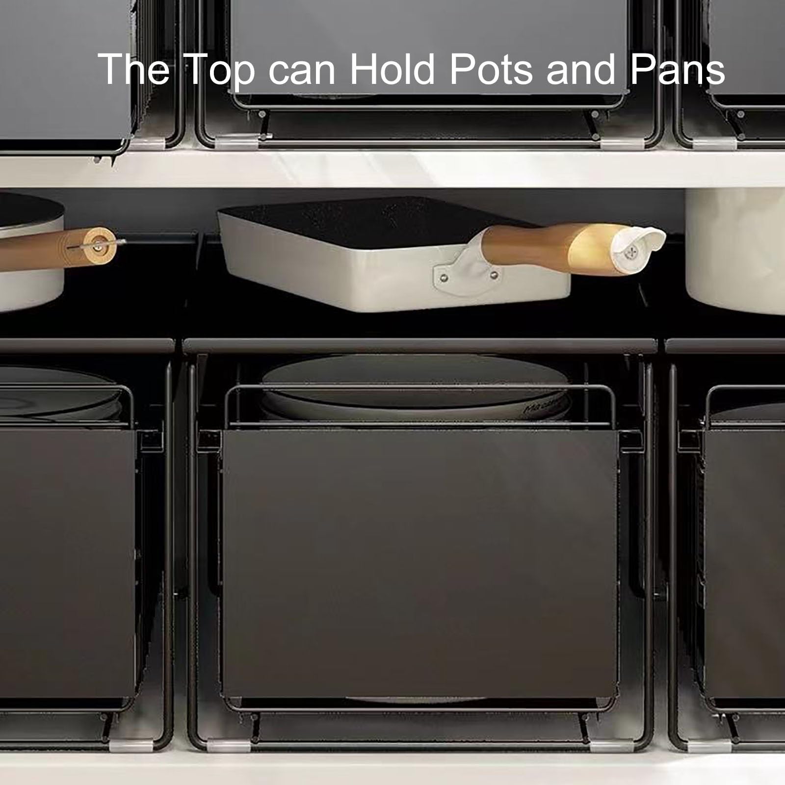 Scaffali Portaoggetti da Cucina, Scaffali Portaoggetti Sottolavello, Organizer Detersivi, Mobili Estraibili, Contenitori da Banco, per Cucina e Bagno(Black)