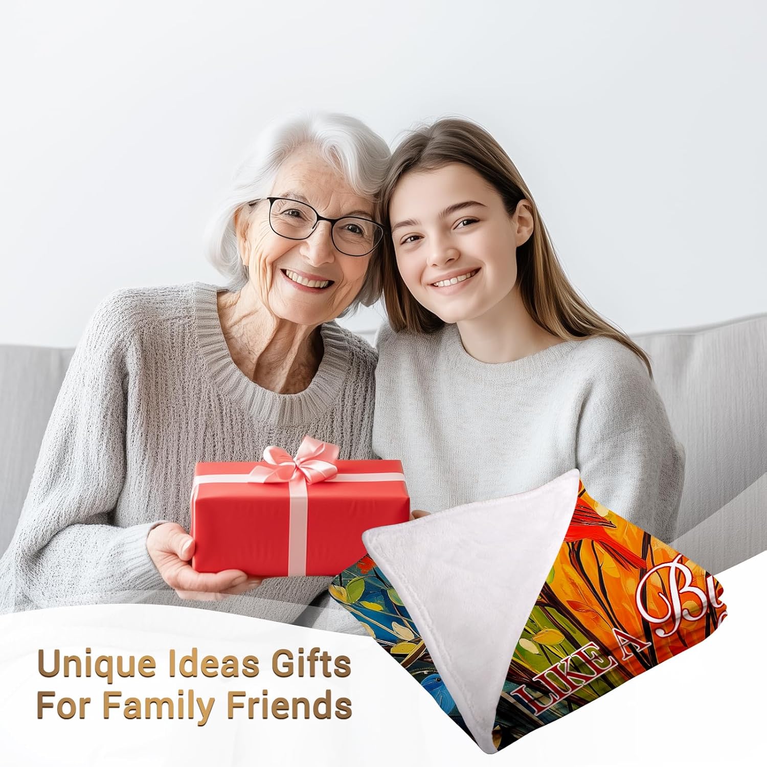 Jekeno Bird Gifts Blanket for Women Girls Mom Birthday Mother's Day Christmas Colorful Birds Print Present Decor Home Bedroom Living Room Sofa Couch Soft Cozy Plush Throw for Kids Teen Adult 50"x60" - Image 2