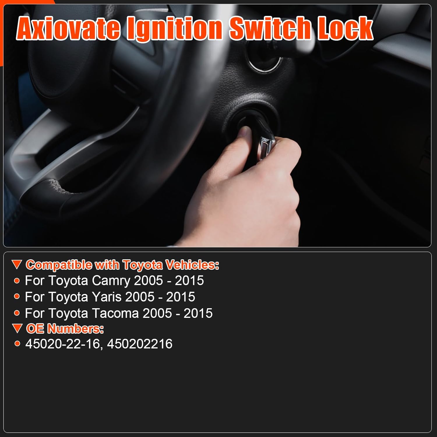 Ignition Switch Lock Cylinder Assembly for Toyota Camry Yaris Tacoma 2005-2015 - Replaces# 45020-22-16 450202216