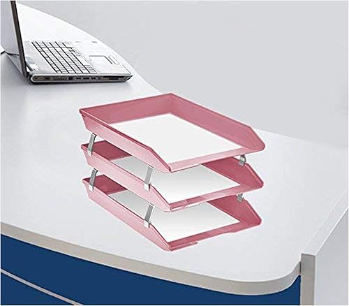 Miniatura 3 de Acrimet Facility - Organizador de archivos de plástico de 3 niveles con carga frontal (color rosa sólido)