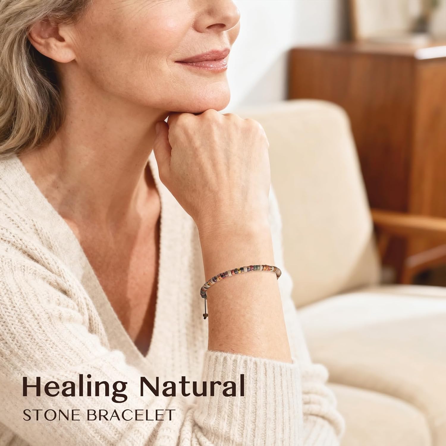 Inspirational Gifts Bracelets for Women: Valentines Mothers Day Birthday Gifts for Women Friends Sister Mom - Healing Natural Stone Beads Bracelets Thinking of you Get Well Soon Gift for Women - Image 4