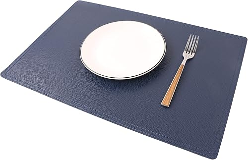 Miniatura 6 de Jovono - Juego de 4 manteles individuales de piel sintética resistente al calor y a las manchas, para mesas de comedor y de conferencias