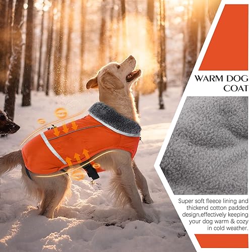 Miniatura 3 de QBLEEV Abrigo cálido para perro, chaqueta reflectante para perro, abrigo de invierno impermeable para perro, cuello alto, ropa de perro para clima