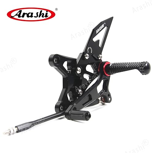 Miniatura 207 de Arashi reposapiés para motocicleta, accesorios ajustables, juego de reposapiés traseros Negro
