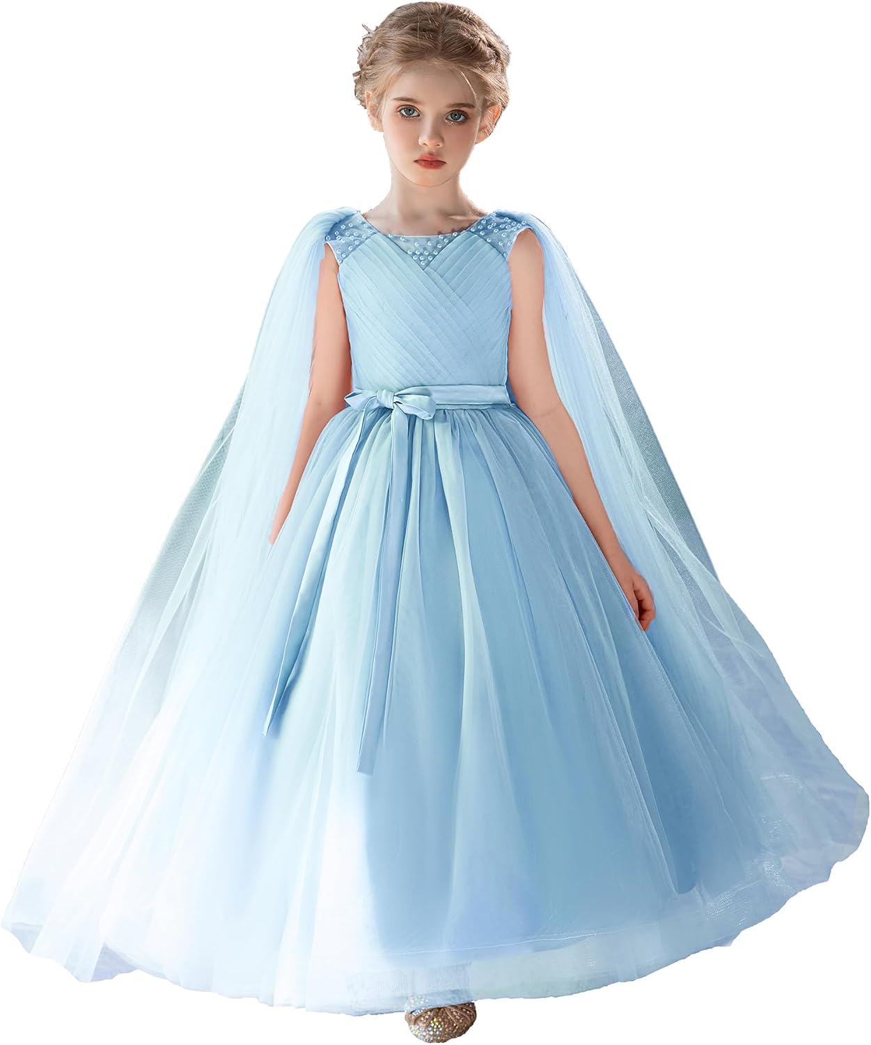 Flower Girls Tulle Dress Bridesmaid Formal Wedding Kids Pageant Princess Prom Birthday Party Ball Gown