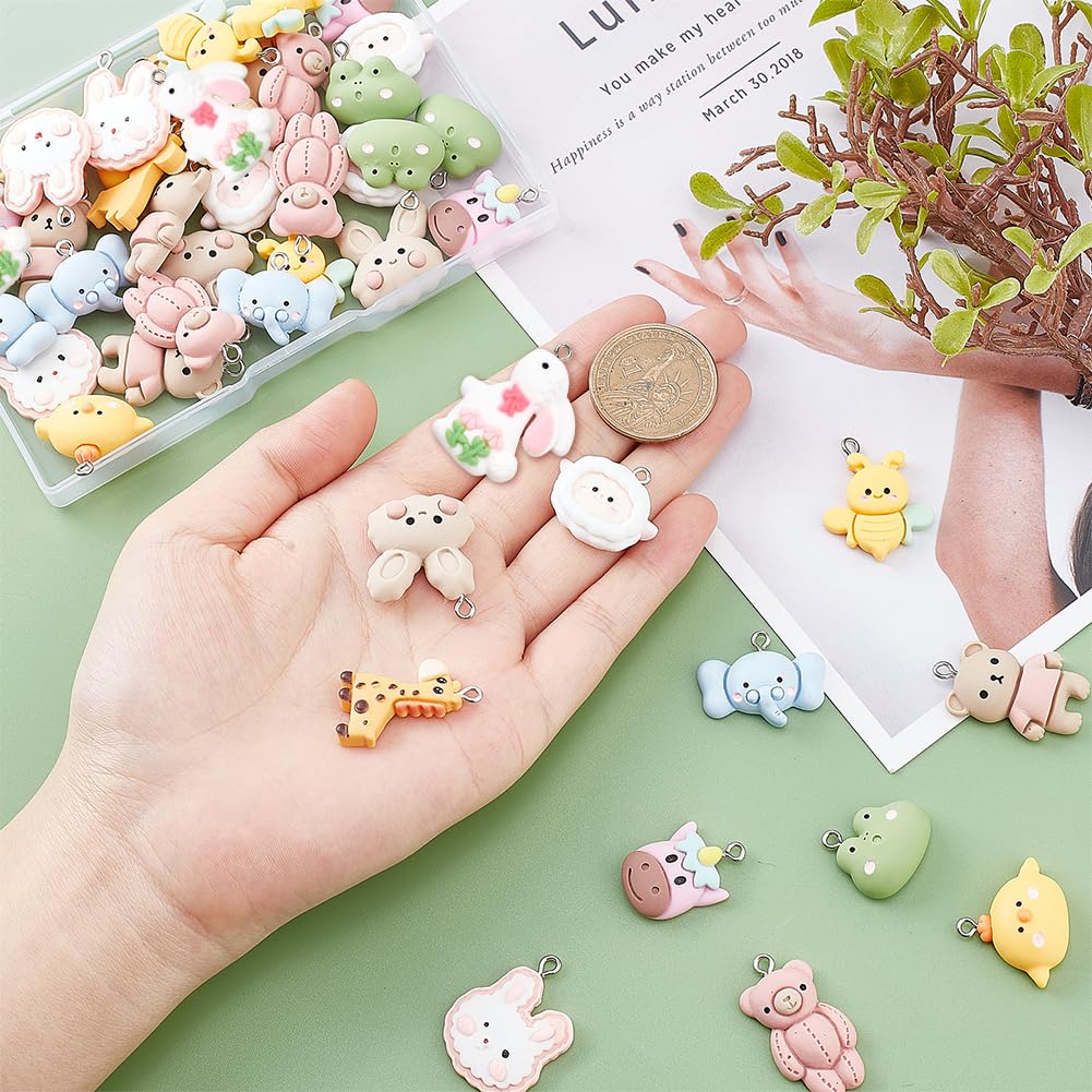 SUNNYCLUE 60 Pcs Fleur Flatbacks Résine Fleur Cabochons