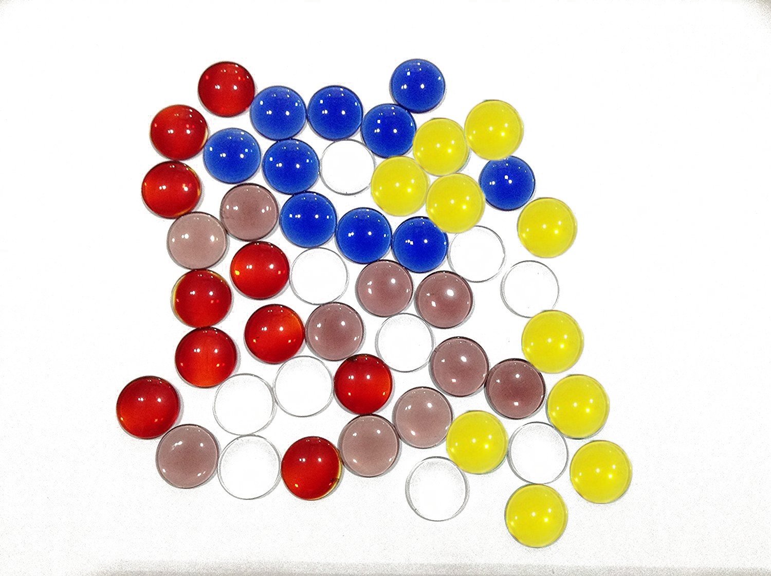 EXCEL IMPEX Glass Art Pebbles-Flat Crystals for Bottle Art; Vase Fillers; Decoration; Aquarium Decor or Making Crafts (15 mm Dia)- Set of 50 (B0177YIJ40) Amazon Price History, Amazon Price Tracker