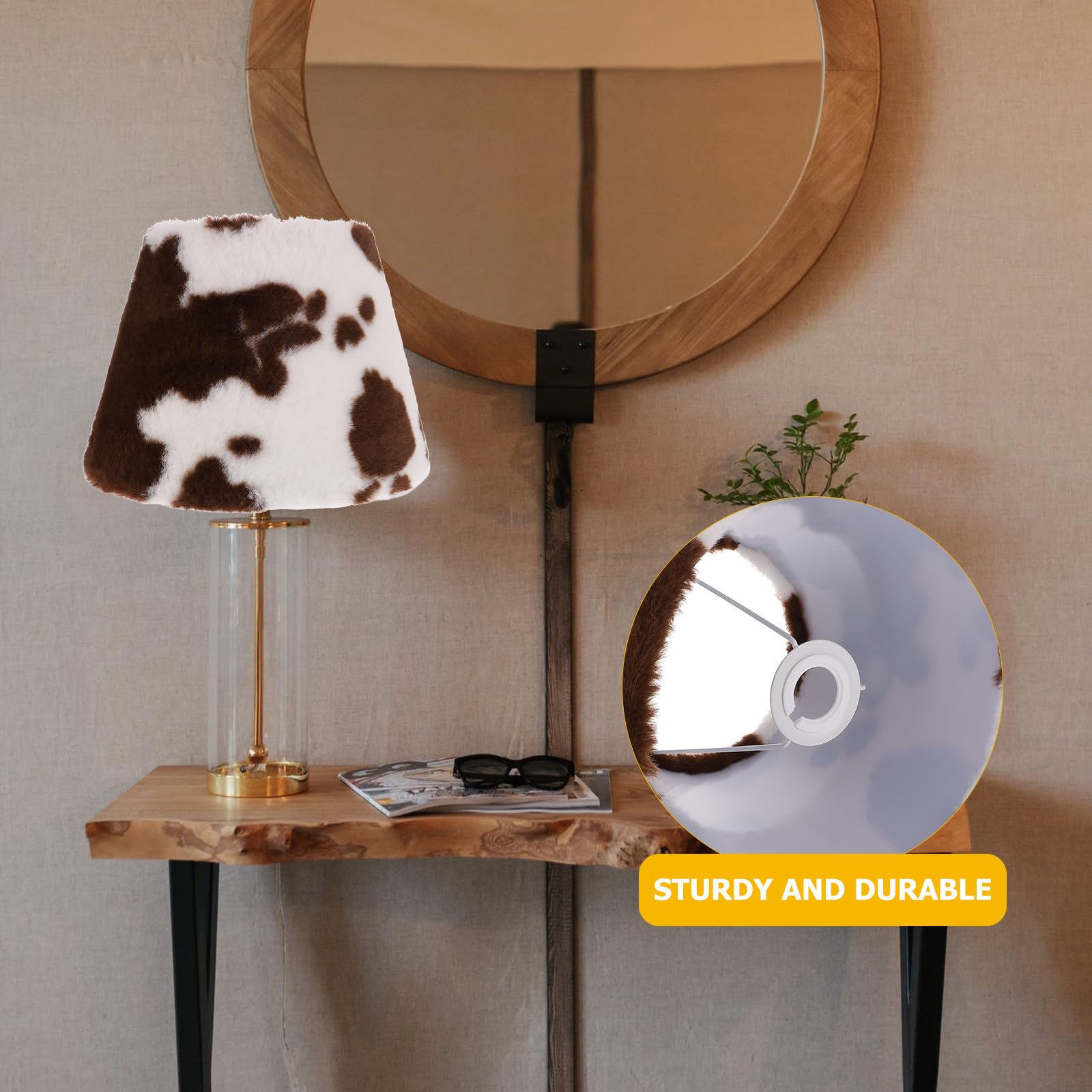 Vaguelly Paralume Facile Installazione o per Lampada da Tavolo in Peluche Design Creativo a Stampa Animale, Struttura Semplice Lampada da Salotto Comodino