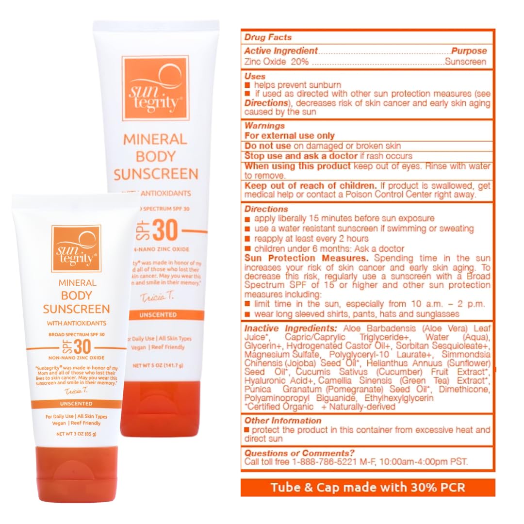 Suntegrity UNSCENTED Mineral Sunscreen For Body - 5 oz. - Image 3