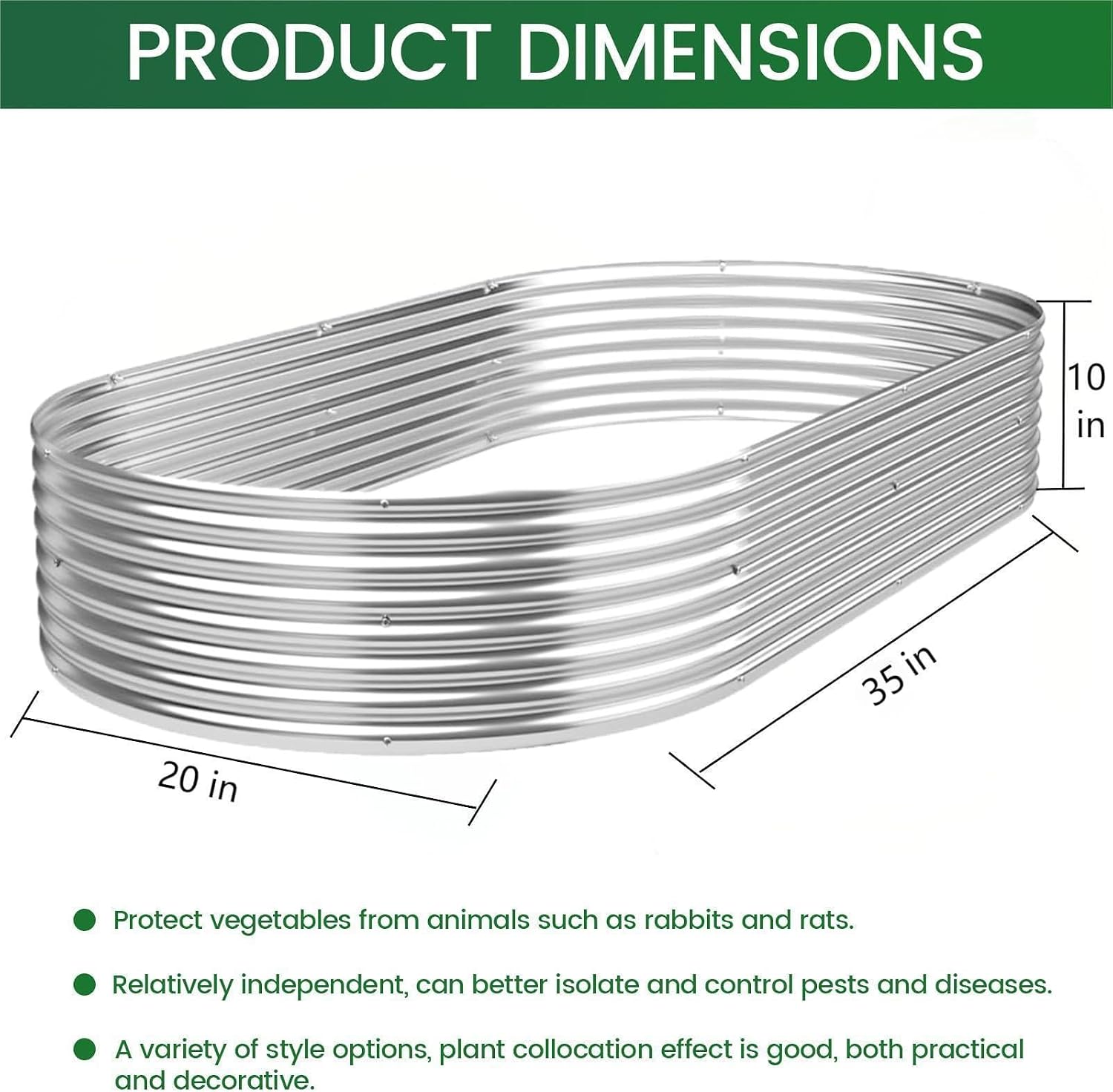 4pcs Galvanized Raised Garden Bed Outdoor,Steel Garden Bed for Vegetables,Above Ground Garden Box for Flower,Metal Raised Beds for Gardening