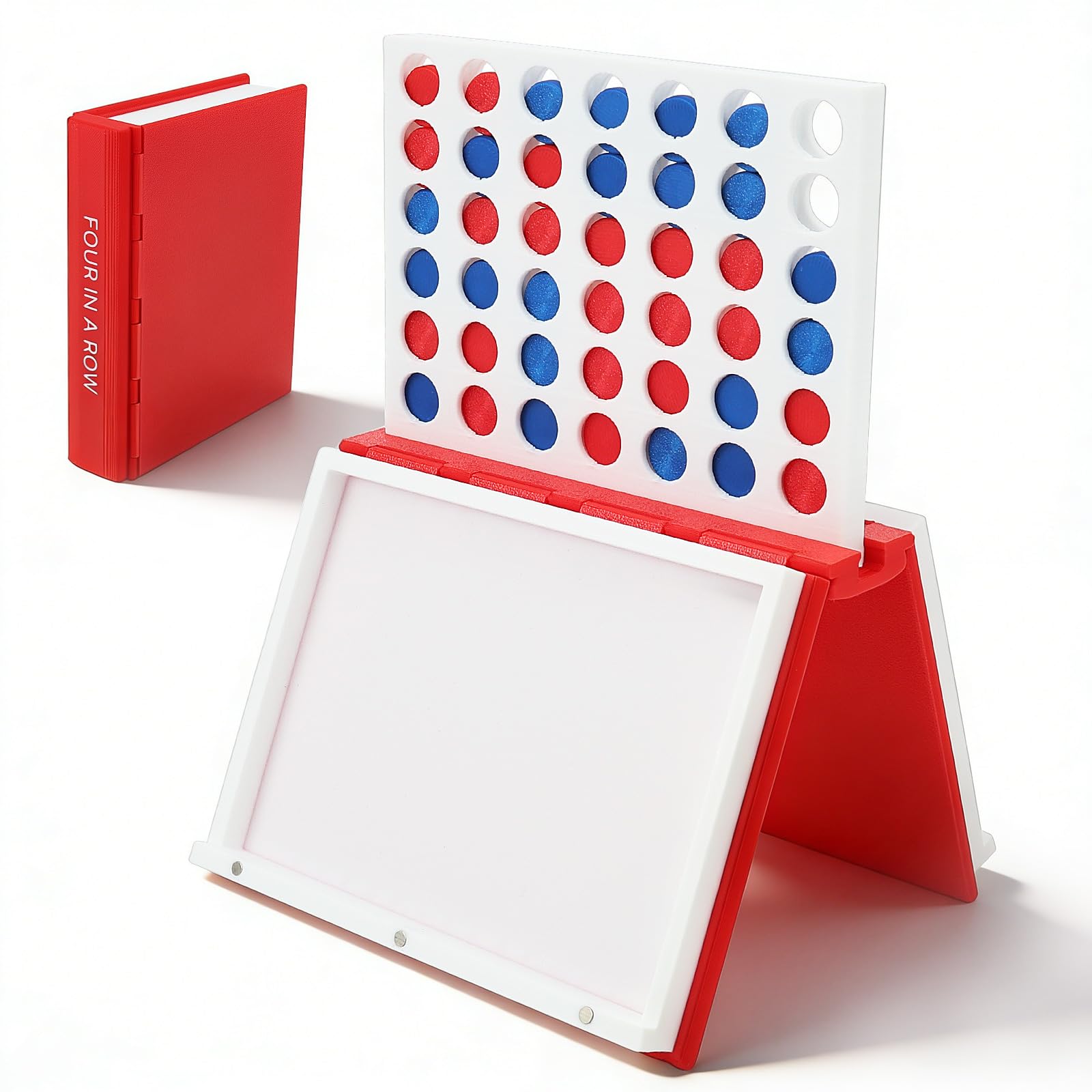 4 in a Row Game,Classic Board Game,Foldable Connect-4 Board Games, Portable 2-Player Strategy Games,Ideal for Families Night, Trip & Home