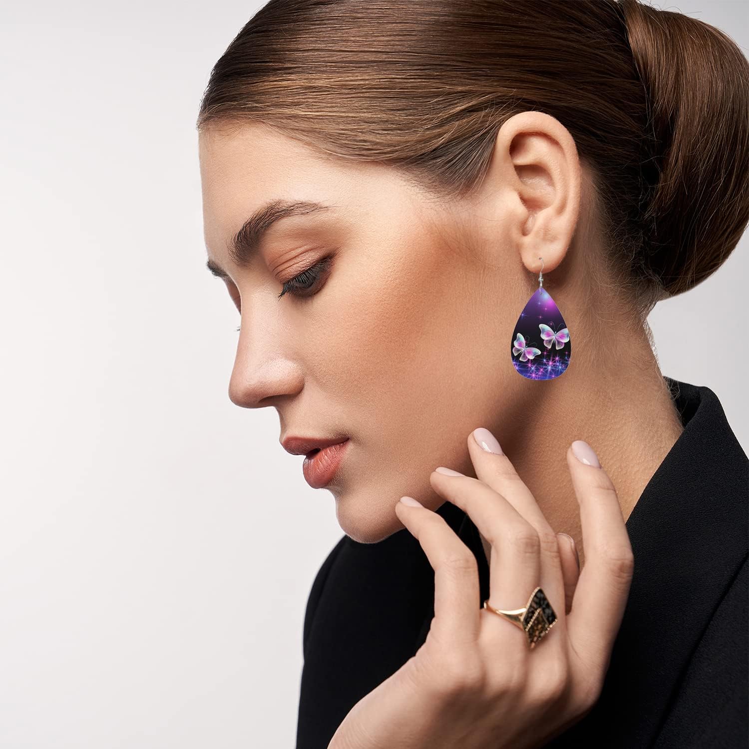 MIOAOSRT Earrings for Women,Leather Earrings Dangle Lightweight Teardrop Earrings Jewelry for Women - Image 7