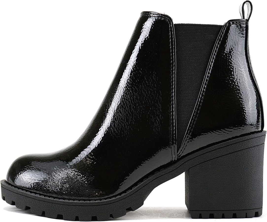 Amazon.com | Soda ORIGAMI ~ WOMEN LUG SOLE MID HEEL FASHION ANKLE