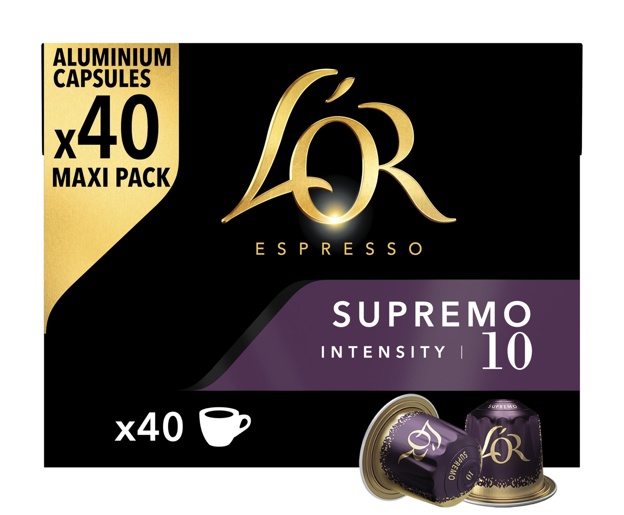 L'or Dark Espresso Supremo - 40 Coffee Capsules