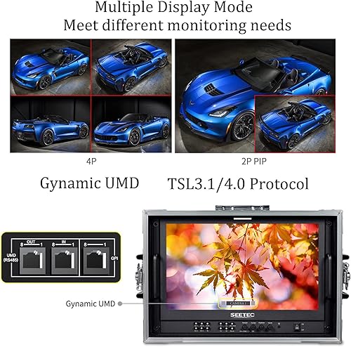 Miniatura 3 de SEETEC ATEM156S-CO Monitor de transmisión multicámara de 15.6 pulgadas, monitoreo multivista en tiempo real 4X3G-SDI NIOut HDMI Full HD 1920x1080