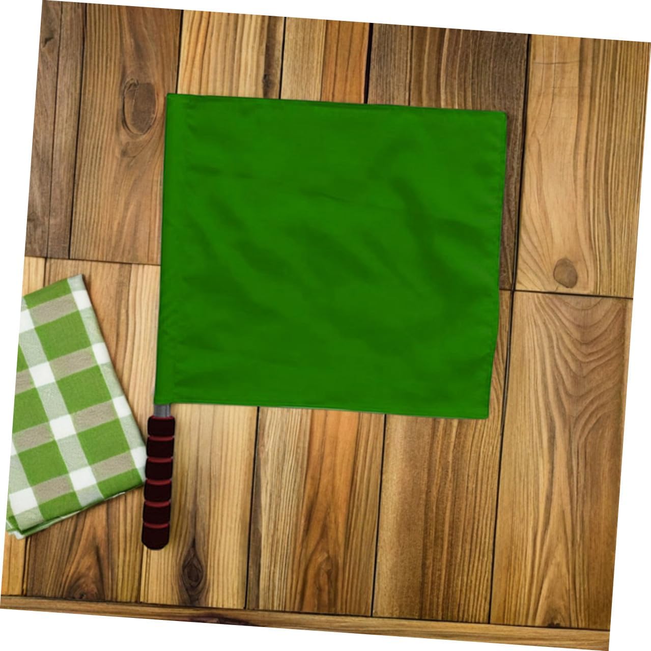 Cabilock 2pcs Handheld Signal Flags for Traffic and Sports Referees, Yellow and Green Commanding Flags for Safety Signaling and Athletic Training