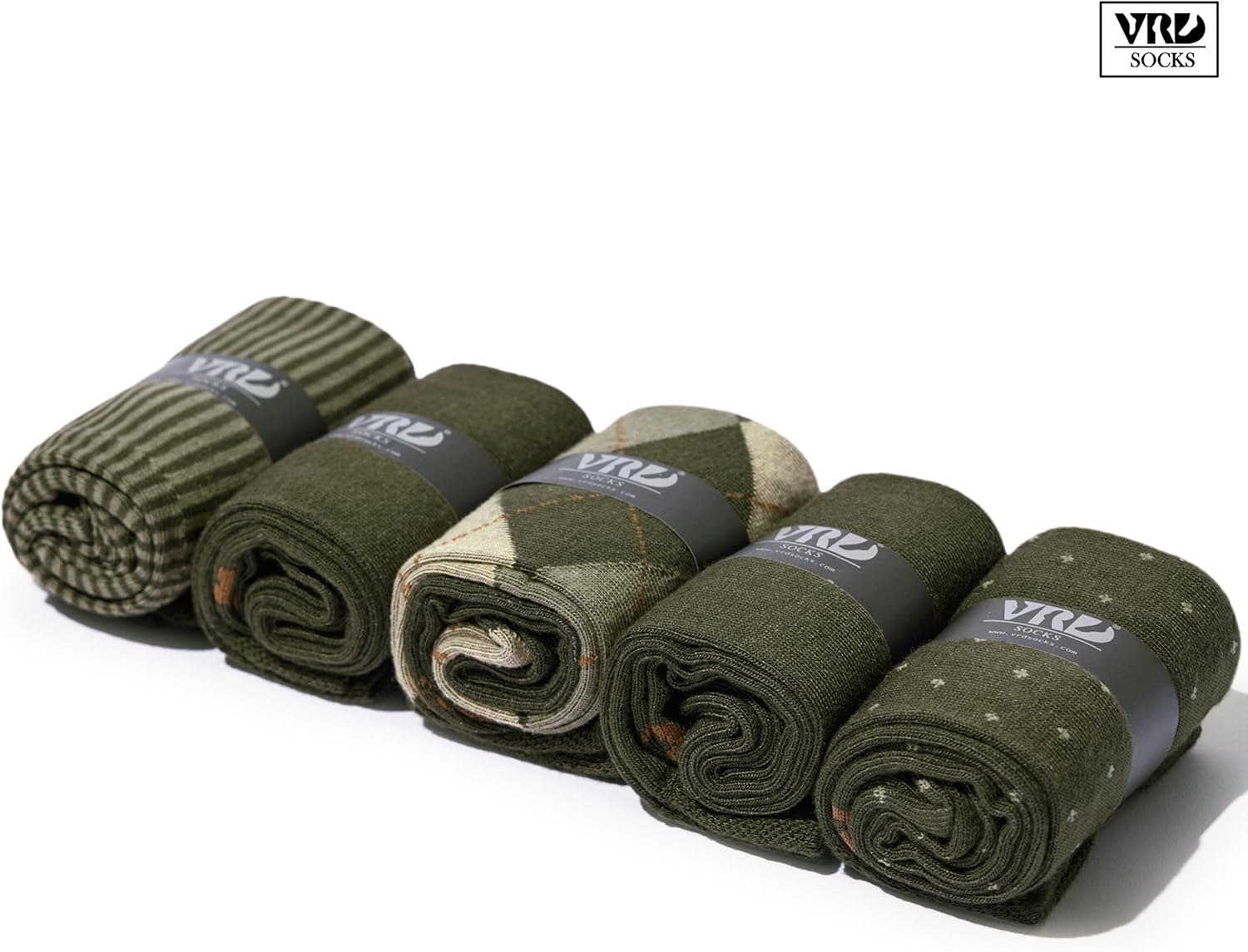 VRD Men’s Dress Socks Bamboo Rayon 5-Pack Crew Socks Fits Shoe Size 8-13 Gift Box - Image 8