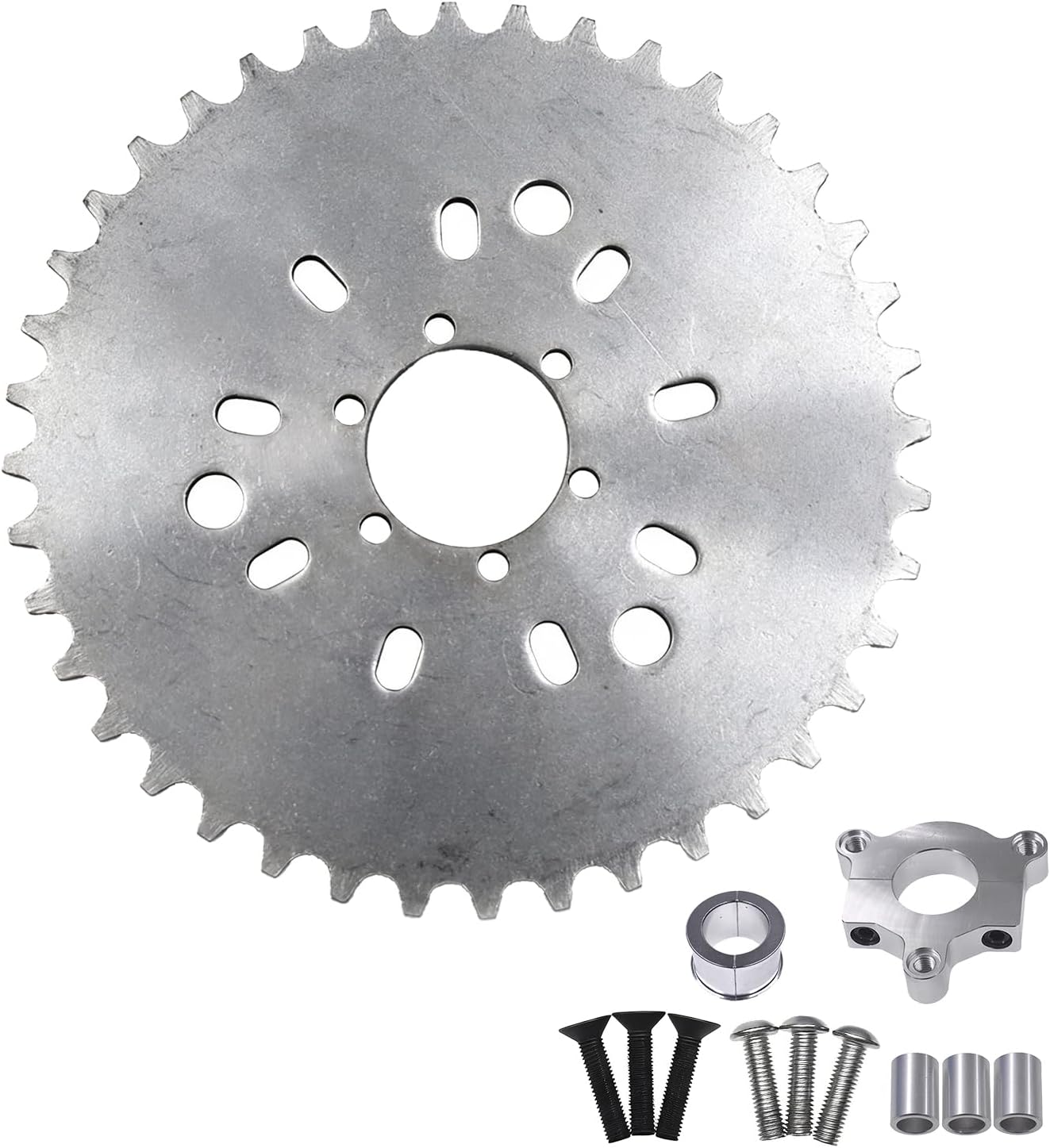 1"/1.5"(25mm/38mm) Silver CNC Adapter 32T Sprocket Fits 80cc Motorized Bicycle