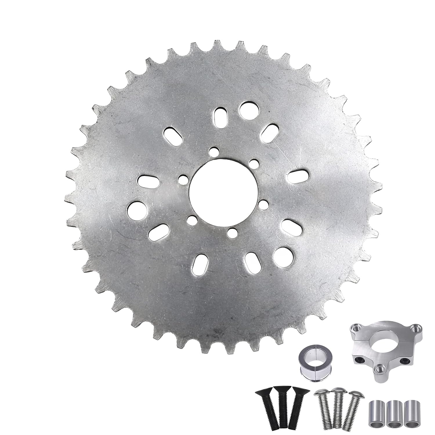 1"/1.5"(25mm/38mm) Silver CNC Adapter 32T Sprocket Fits 80cc Motorized Bicycle