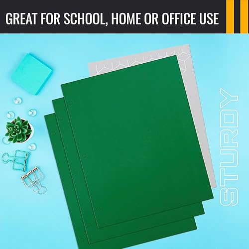 Miniatura 6 de Better Office Products Carpetas portafolio de dos bolsillos, paquete de 50, carpetas de papel verdes, tamaño carta, 50 piezas, color verde, carpetas