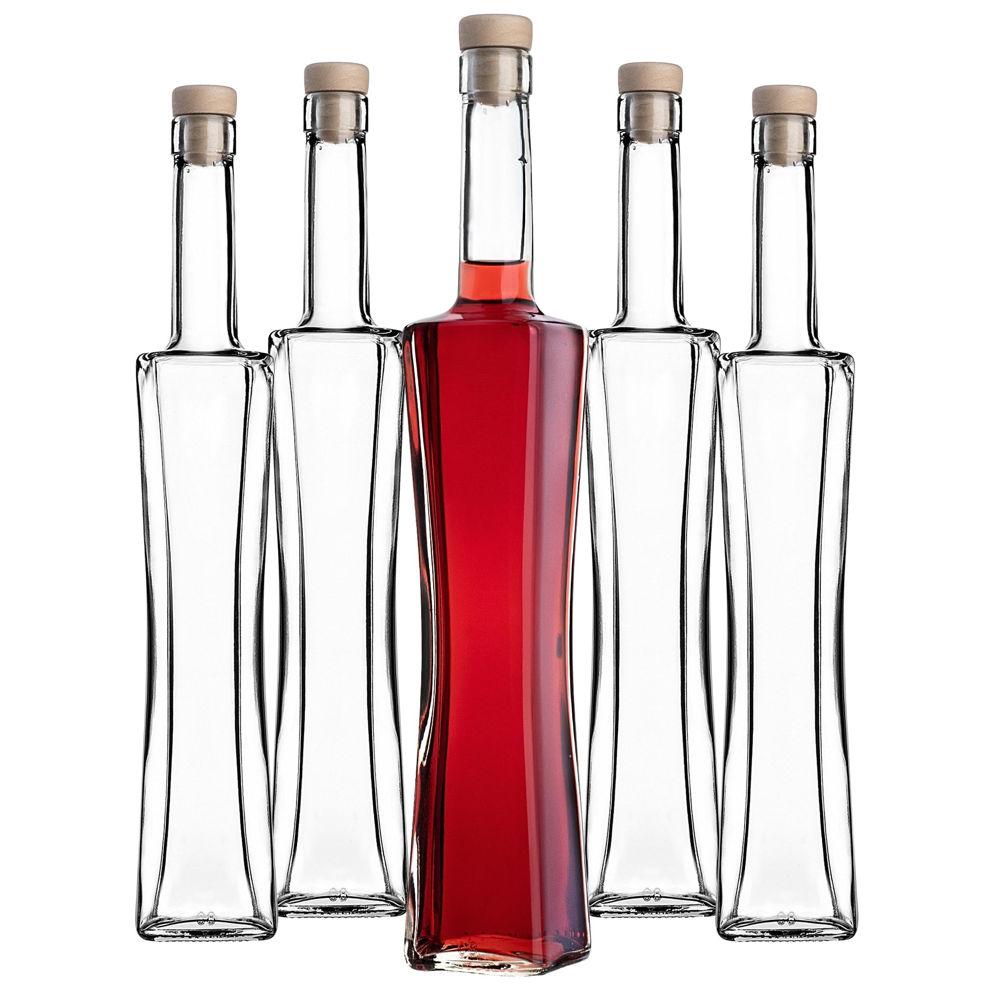 KADAX Lege Glazen Fles 500 Ml Met Kurk - Likeurfles Voor Wijn, Schnaps En Oliën
