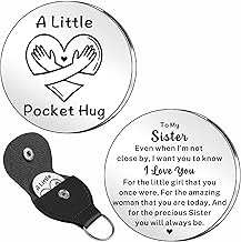 TTOVEN Pocket Hug Sister Gifts Sister Birthday Gifts Christmas Graduation Keyring Gift from Sister Brother