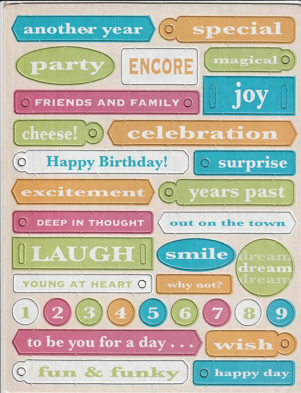 Bright Birthday Quote Chipboard Accent Sheet