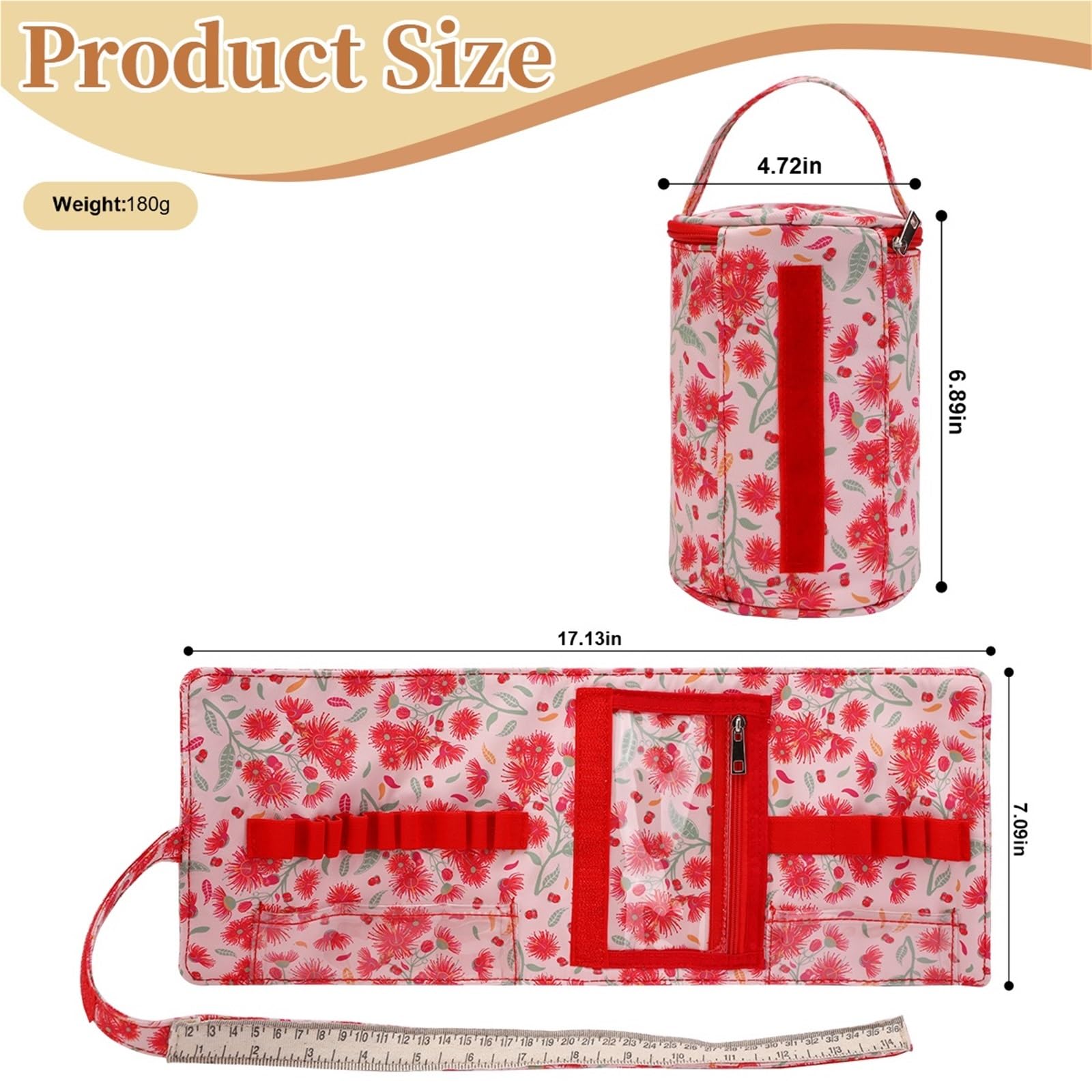 projekttasche für strickzeug Empty Portable Knitted Wool Bags Small Yarn Storage Bag Foldable Cerchet Hooks for Sewing Tools Accessories für Wolle und Strickzubehör(Empty Bag-B)