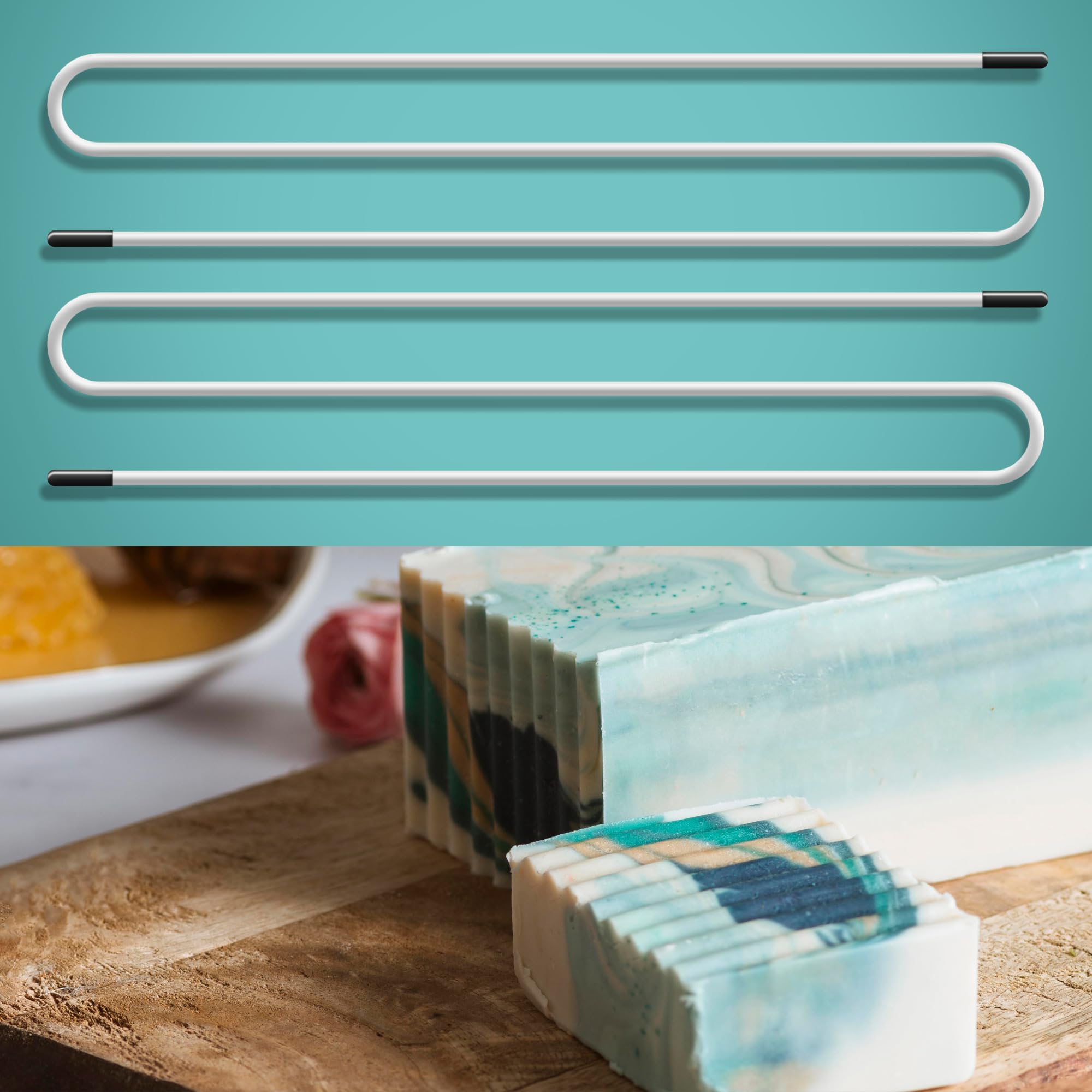 Soap Swirl Tools, Bendable Soap Making Tools, Adjustable Hanger Wire for Molds Up to 18' (White -2pc)
