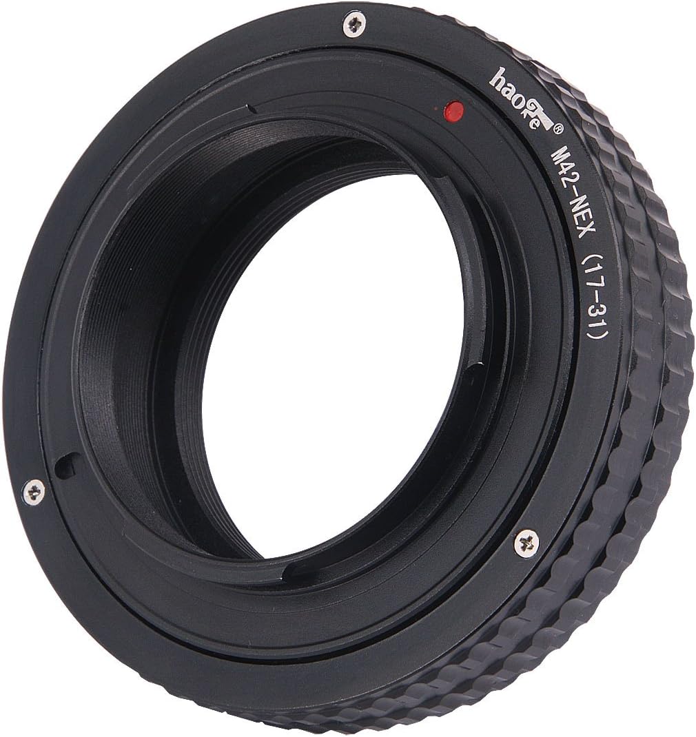 Haoge Macro Focus Lens Adapter Built-in 17mm-31mm Focusing Helicoid for M42 42mm Screw Mount Lens to Sony E-Mount NEX Camera a5000 a5100 a6000 a6400 a6500 A7 A7R A7S A7II A7RII A7SII A7III A7RIII A9