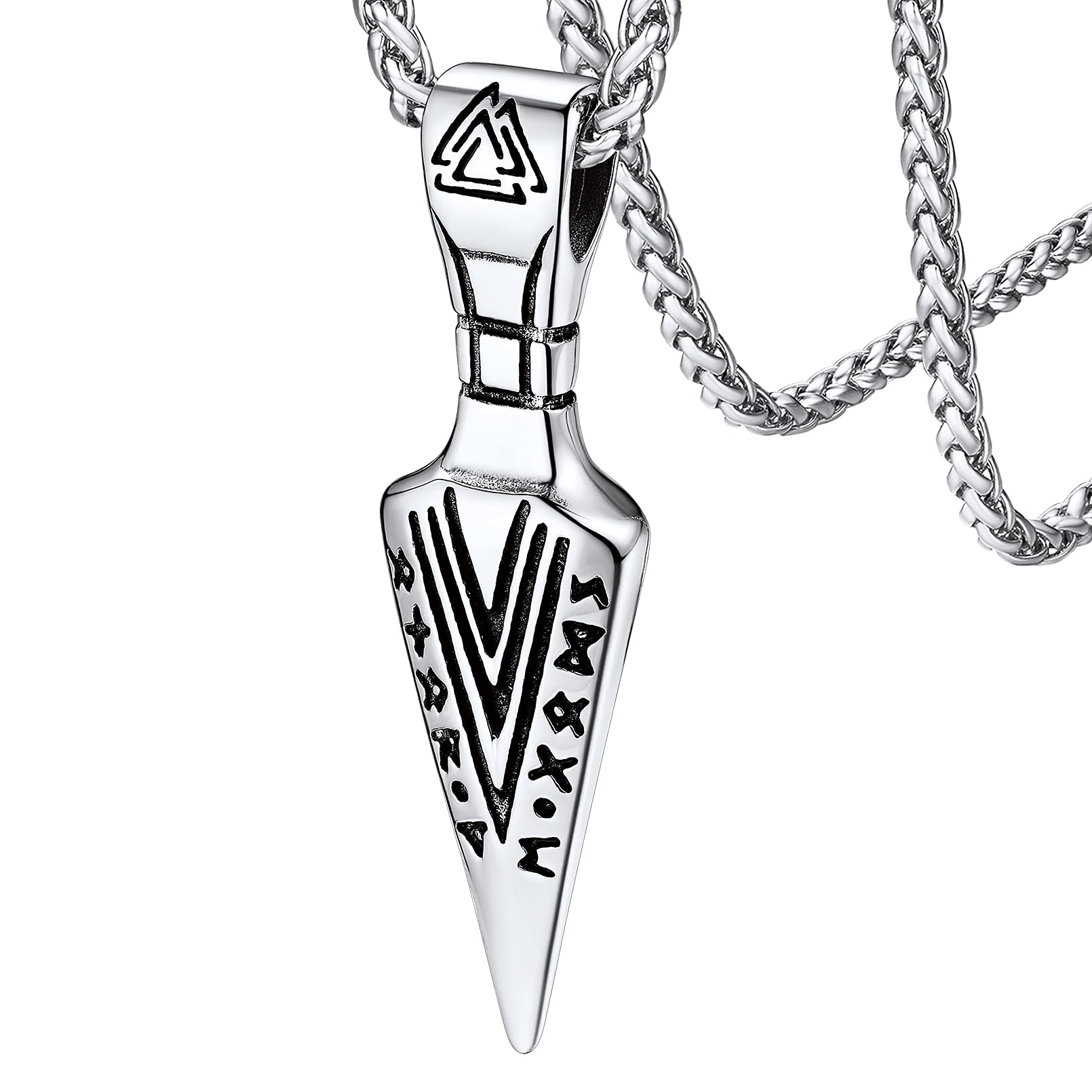 FaithHeart Collar Vikingo Vegvisir Colgante Hombre Acero Inoxidable 316L Talismán Joyería Nórdica de Protección para Familias