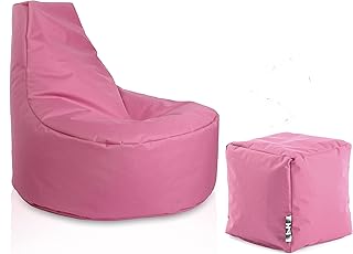 Patchhome Sillón de gamer con forma de cubo, diámetro de 75 cm, altura del asiento de 30 cm, altura de 80 cm y cubo de 35 x 35 cm, color rosa