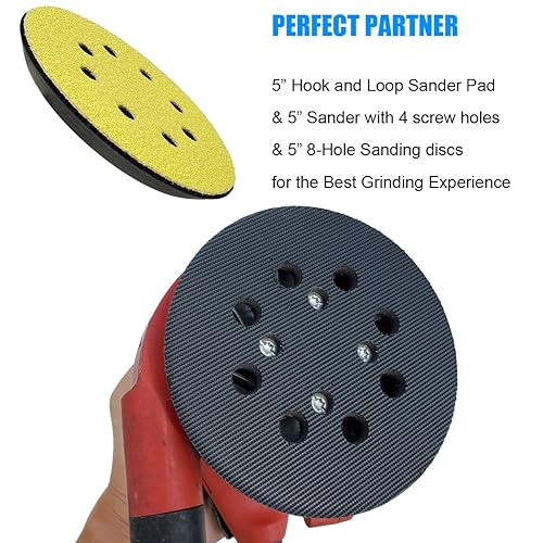 Miniatura 3 de Almohadilla de lijadora de repuesto de gancho y bucle de 5 pulgadas para Ryobi RS290, RS280, P411, para Craftsman 315.112170,315.116940