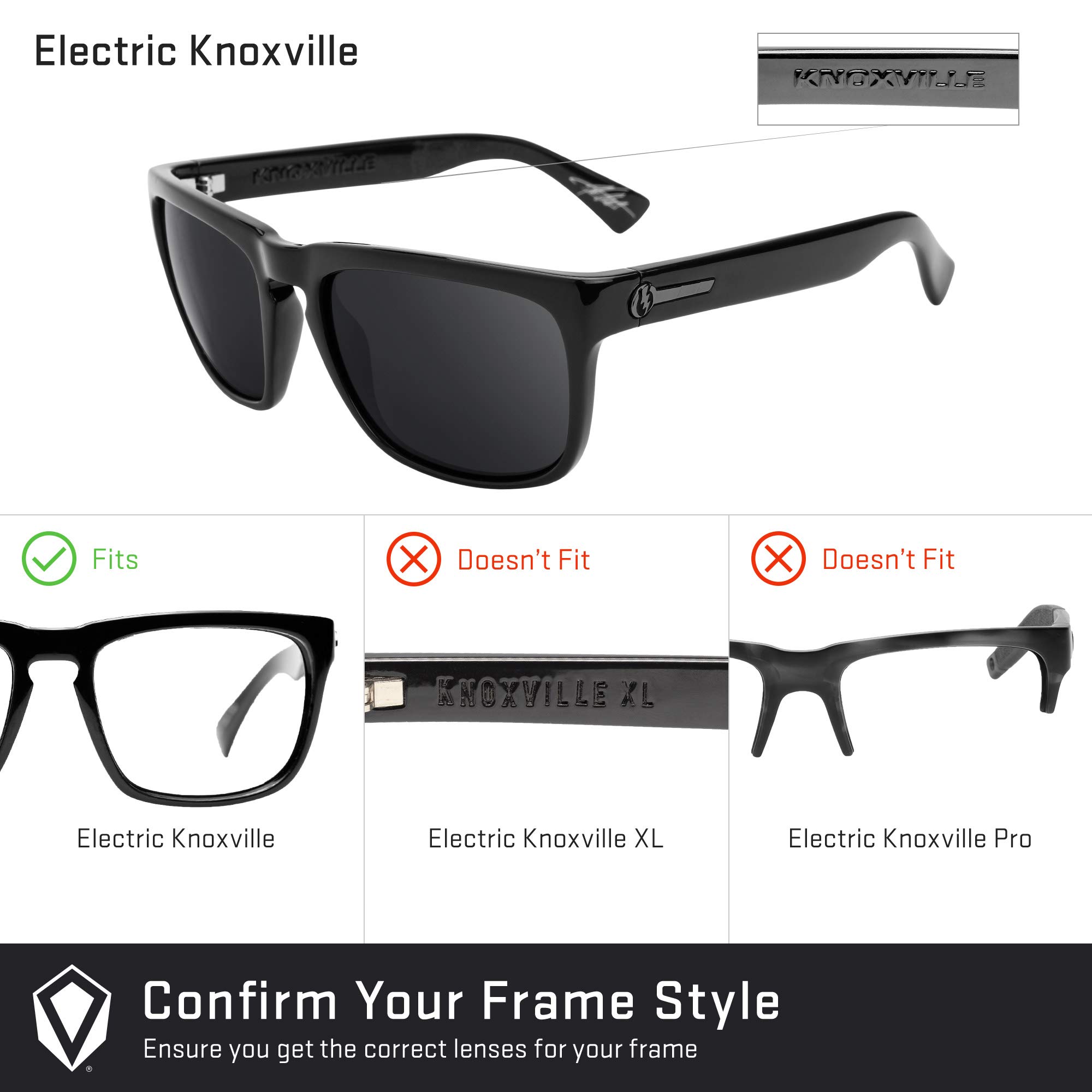 Revant Lentes de reemplazo compatibles con Electric Knoxville | Polarizado disponible, 100 % protección UV, Resistente a impactos y arañazos, Ajuste preciso, Corrección óptica