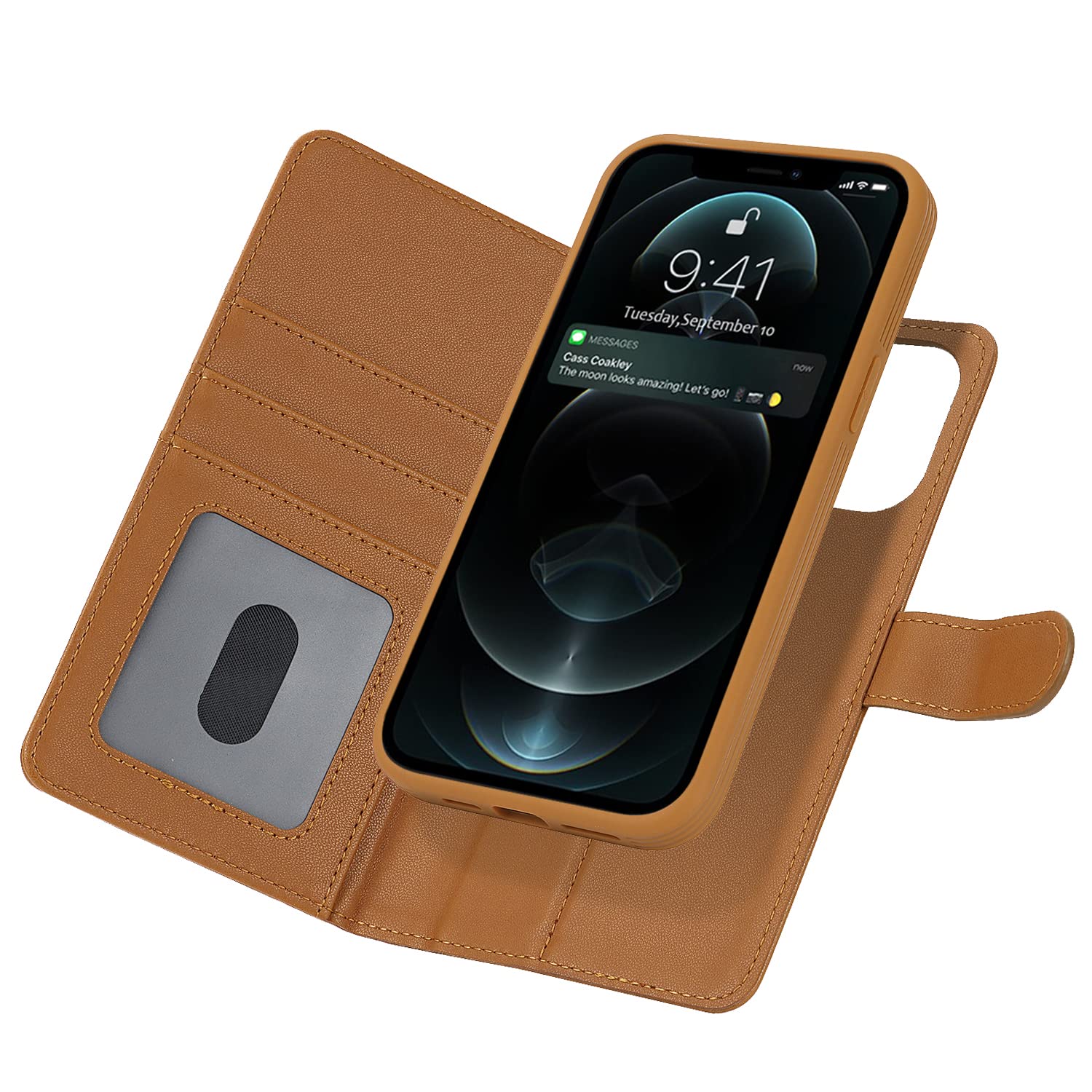 Copmob Custodia A Portafoglio In Pelle Per IPhone 12/12 Pro - Con 3 Slot E Chiusura Magnetica, Colore Blu