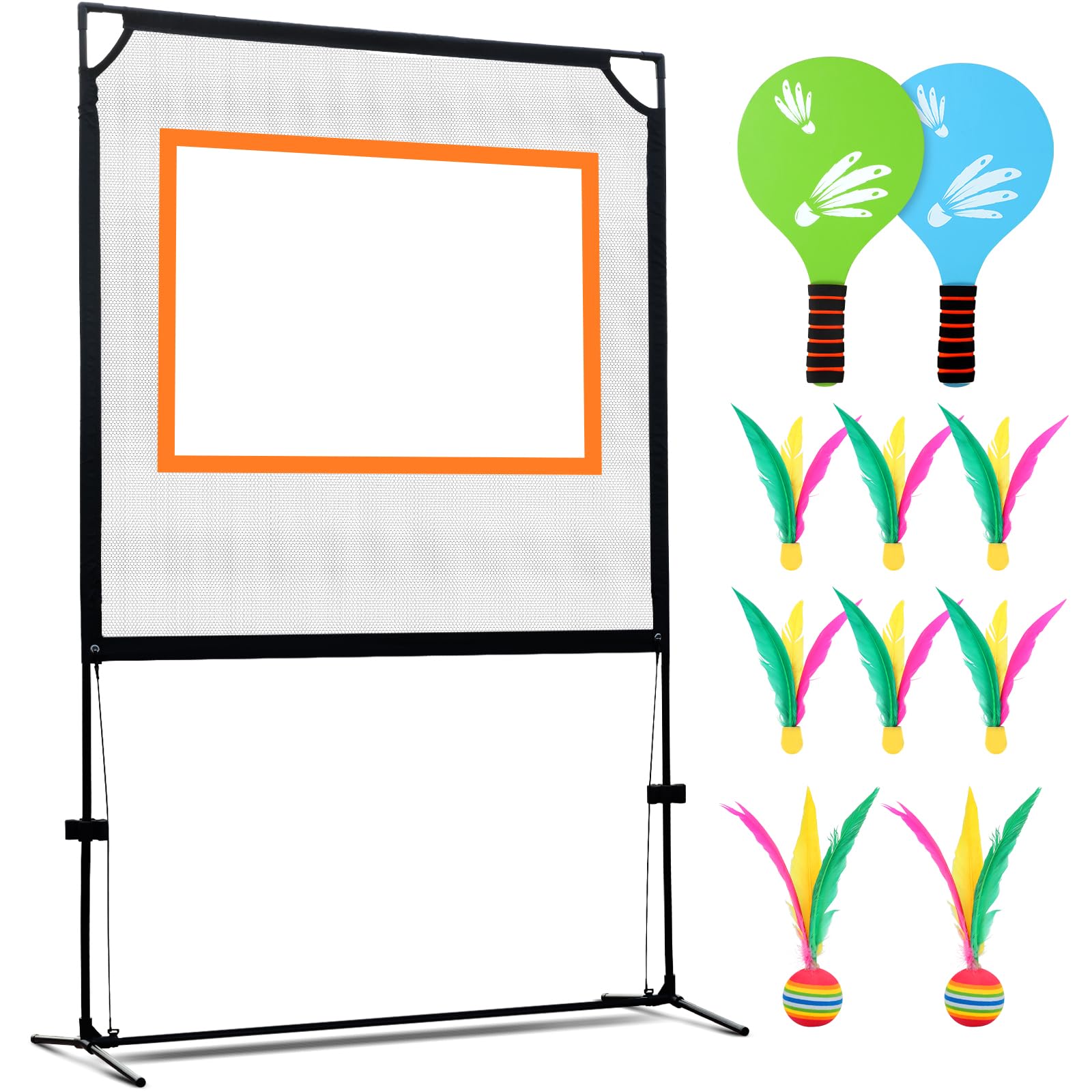 Sport- Ähnlich wie Tennis, Tischtennis, Badminton, Pickleball - Spielen im Freien und in der Halle, 2 Schläger, Netz mit Stahlrahmen