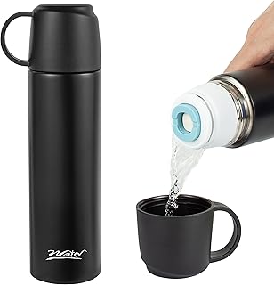Vacuum Flask for Hot Drinks With Handle Coffee Cup Travel Mug Double Walled Sports Bottle Insulated Stainless Steel Tumblers Water Bottles Metal