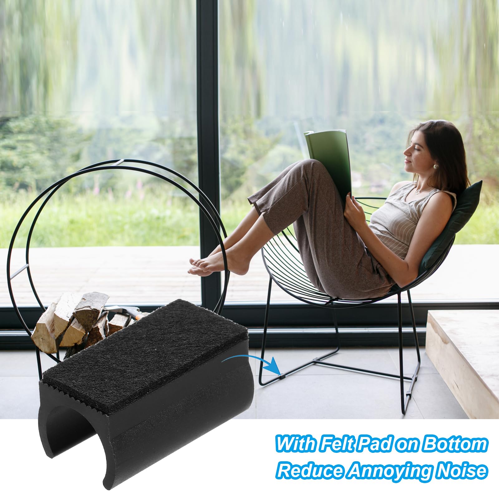 PATIKIL 24pcs Rectangle Chair Leg Cover with Felt Pad - Image 4