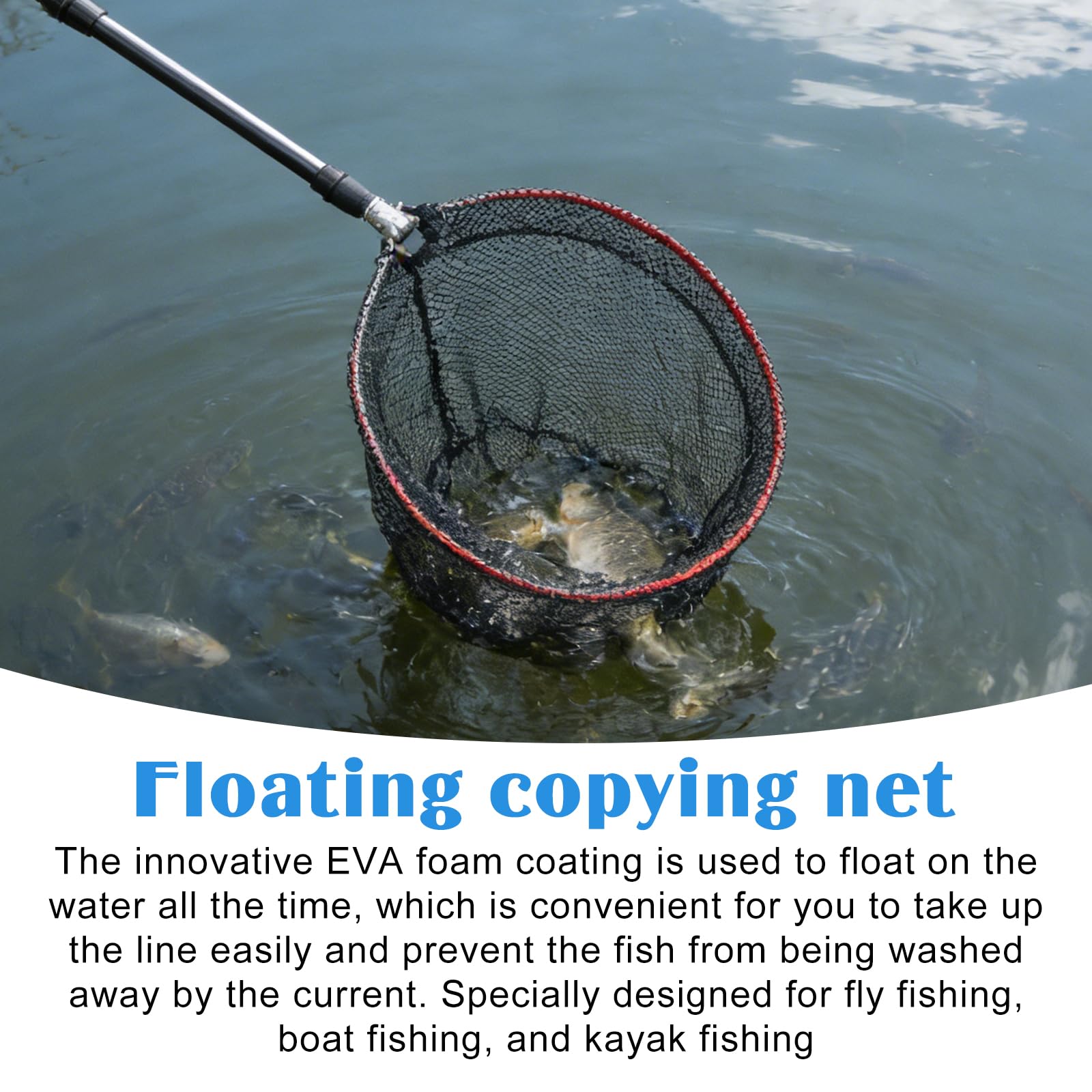 Guadino da pesca: 3 sezioni telescopico, retino da pesca telescopico, retino da pesca, gommato, pieghevole, telescopico, compatto, per pesca, stagno, lago, fiume