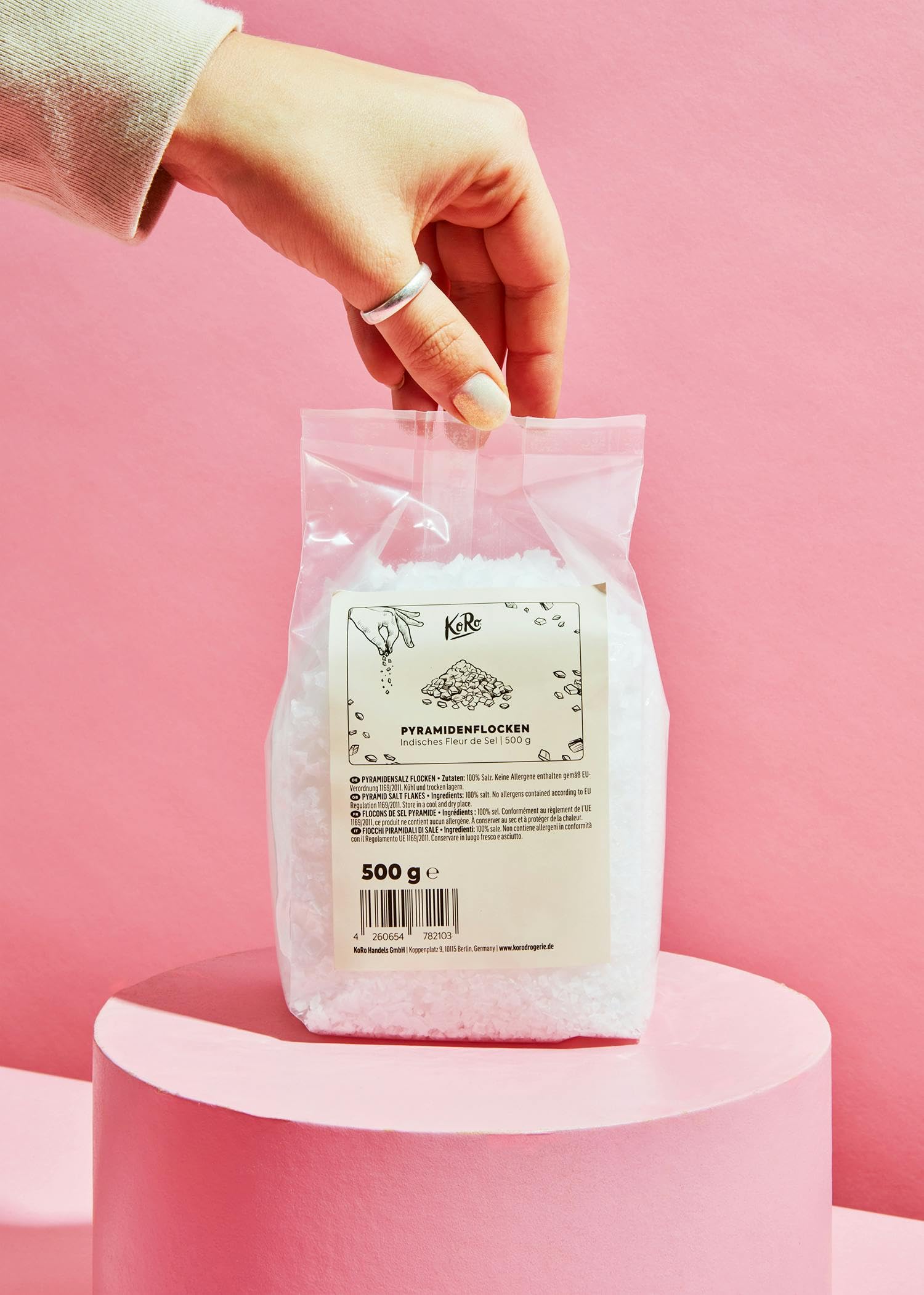 KoRo - Fleur de sel pyramide 500 g - Flocons de soleil pour affiner les plats de toutes sortes