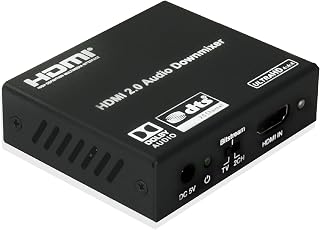 J-Tech Digital HDMI 2.0 Audio Extractor Converter with Downmix Compatible with Dolby Digital Decoding 18Gbps 4K 60Hz + 1080P@120Hz + 1080P@144Hz + SPDIF + RCA HDCP 2.2 HDR10 [JTECH-EXD2]