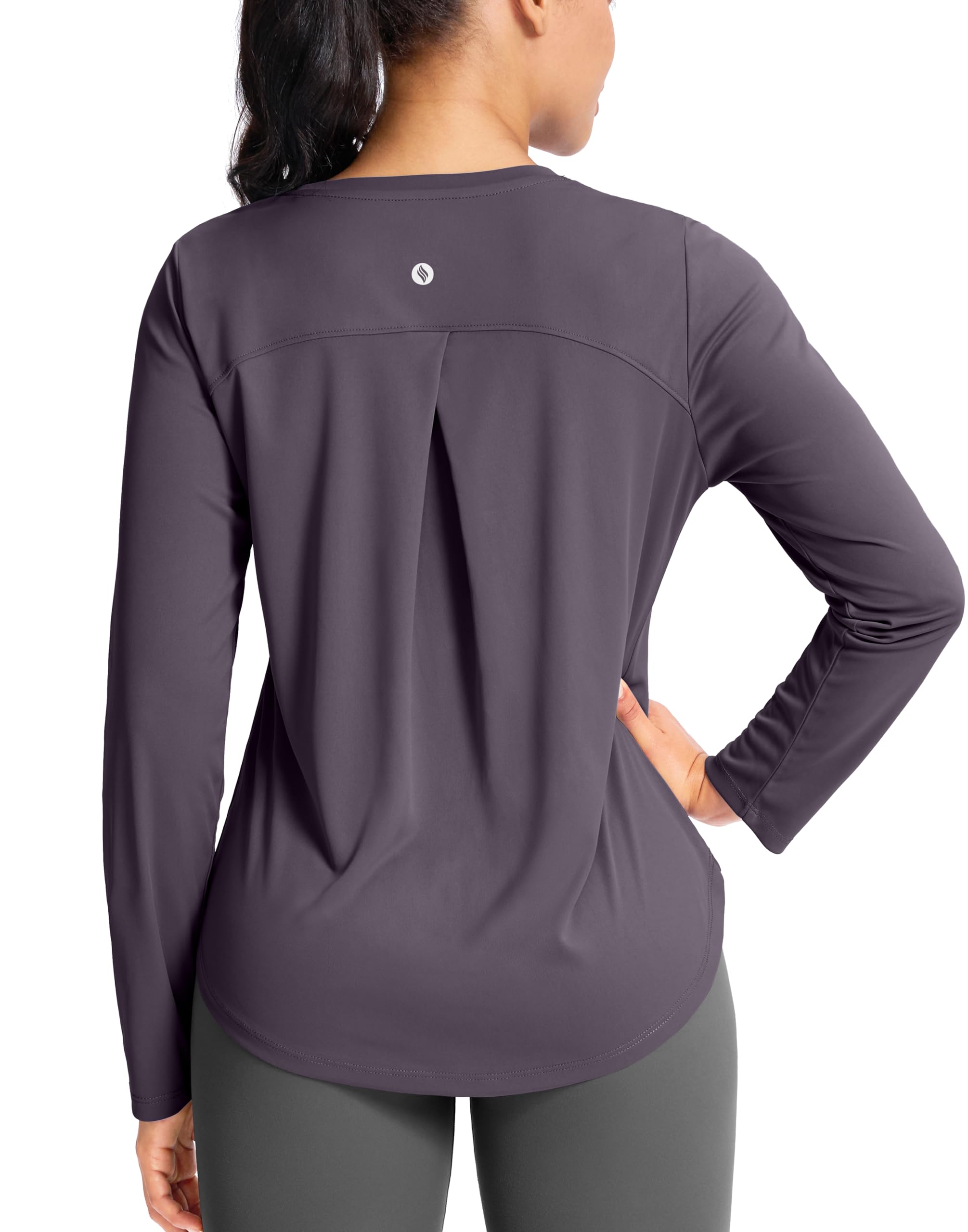 SANTINY Lightweight Long Sleeve Workout Tops for Women Breathable Active Tennis Sports Top Gym Yoga Athletic Running Shirts