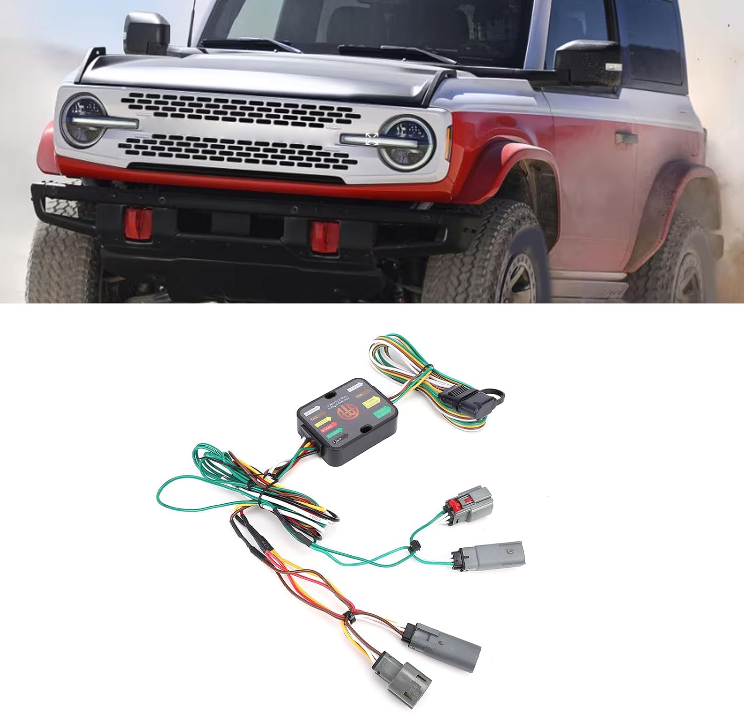 Eujgoov 4 Pin Trailer Wiring Harness Kit Replacement 4 Way Connector Towing Wiring Kit for Tail Lights Brake Lights Turn Signals