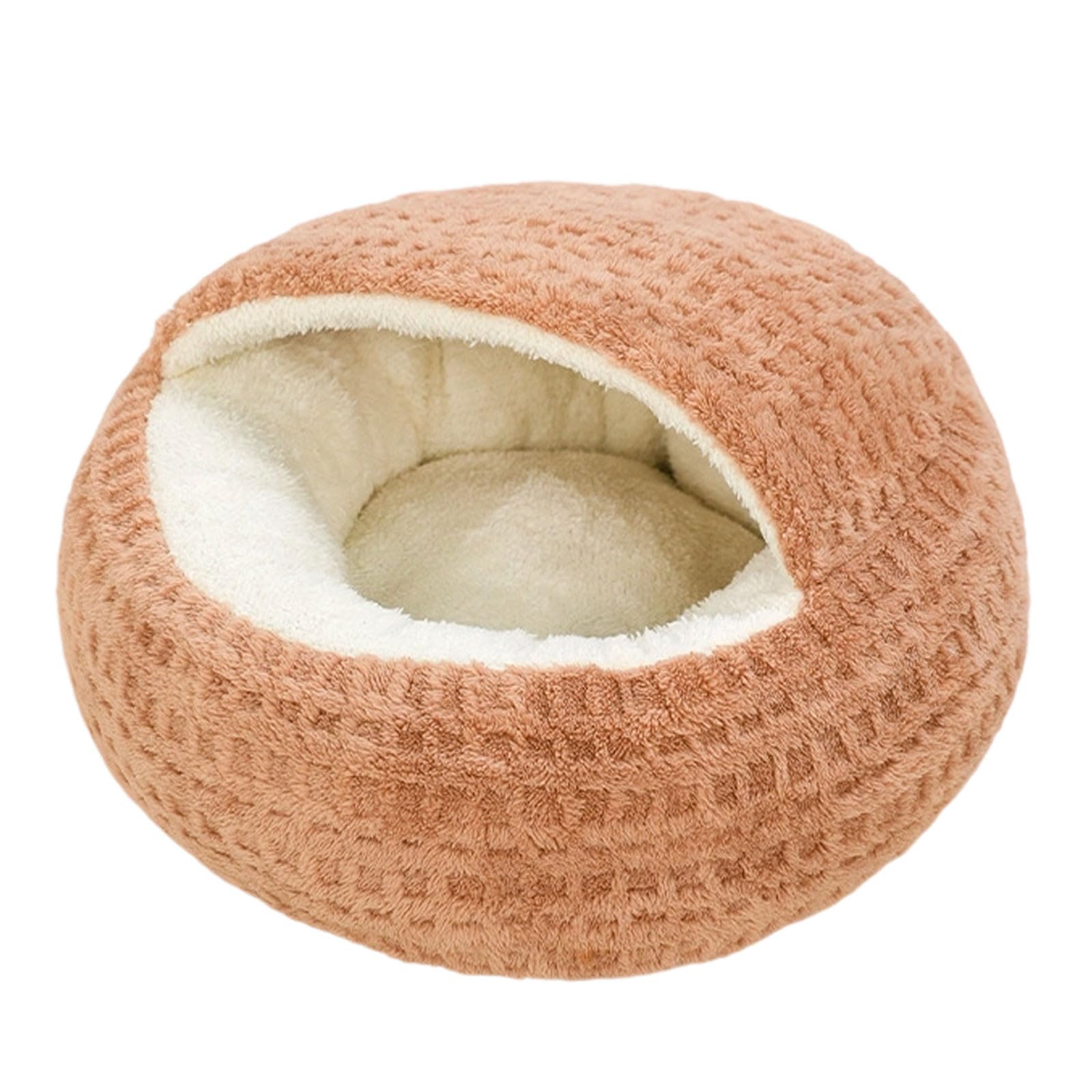 Cat Bed for Indoor Cats, Calming Cozy Cave with Self-Warming Plush, Entire Bed Machine Washable & Anti-Slip Base, Breathable Pet Bed for Small Cats&Dogs All Seasons (A, M)