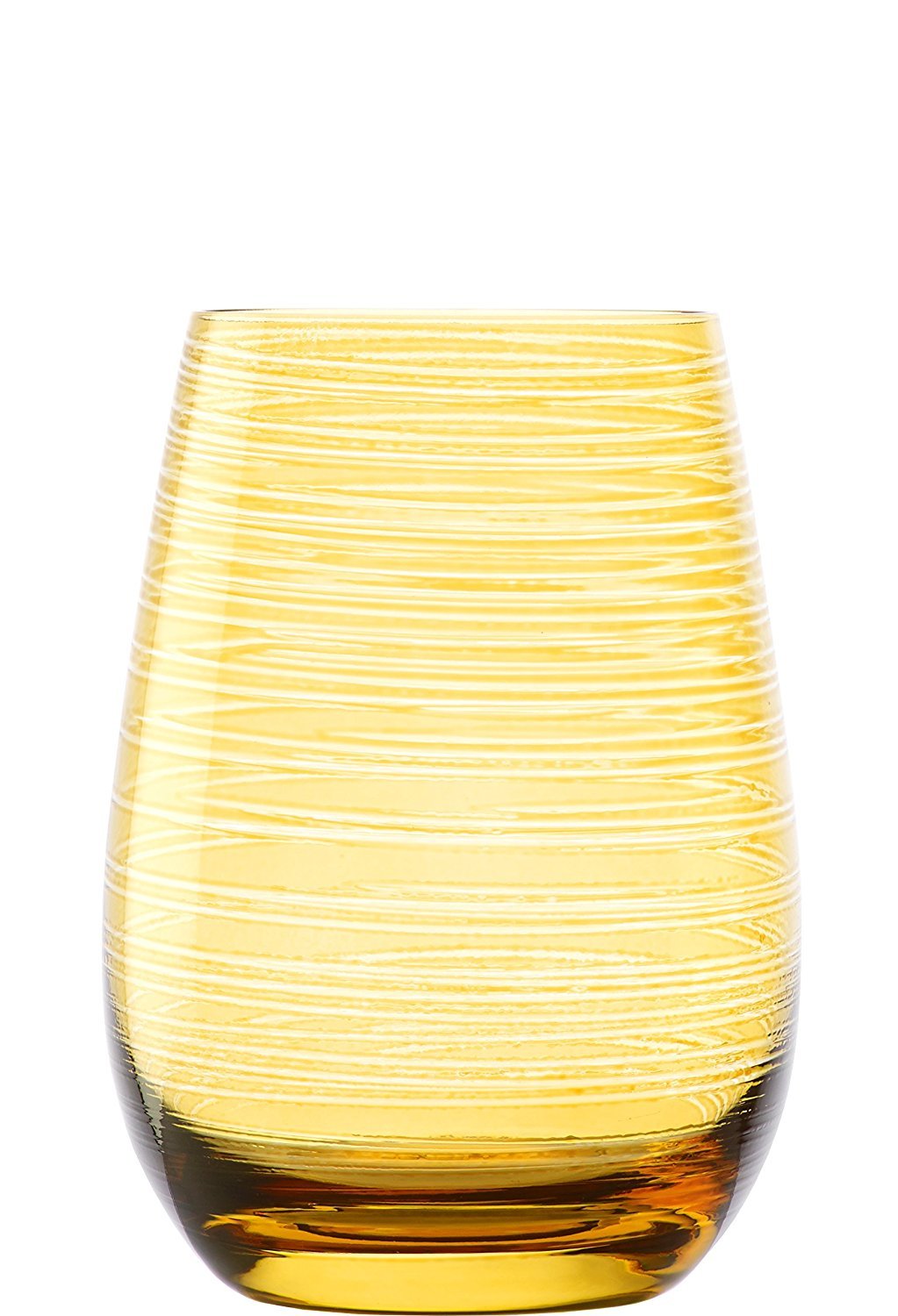 Stölzle Lausitz Bicchieri Acqua Twister Ambra – Set 6 Bicchieri 465 ml in Cristallo Senza Piombo – Bicchieri Moderni per Acqua Succo e Cocktail – Resistenti agli Urti e Lavabili in Lavastoviglie