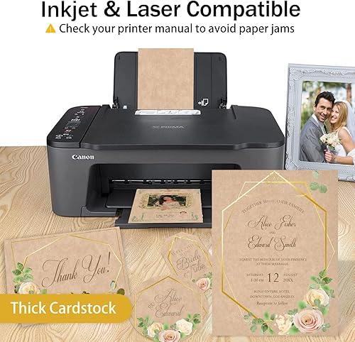 Miniatura 3 de Goefun - 100 hojas de cartulina de pergamino de 8.5 x 11 pulgadas, papel de impresora de tarjetas de 80 libras para álbumes de recortes, tarjetas,