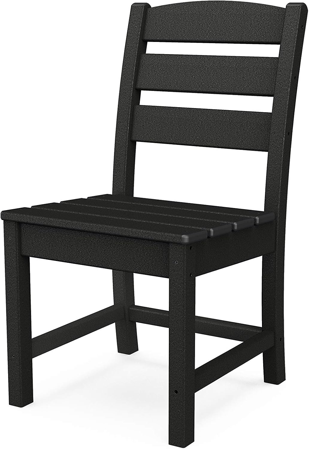 Polywood Lakeside Dining Chair, Black, HDPE Outdoor Patio Furniture, Made in USA