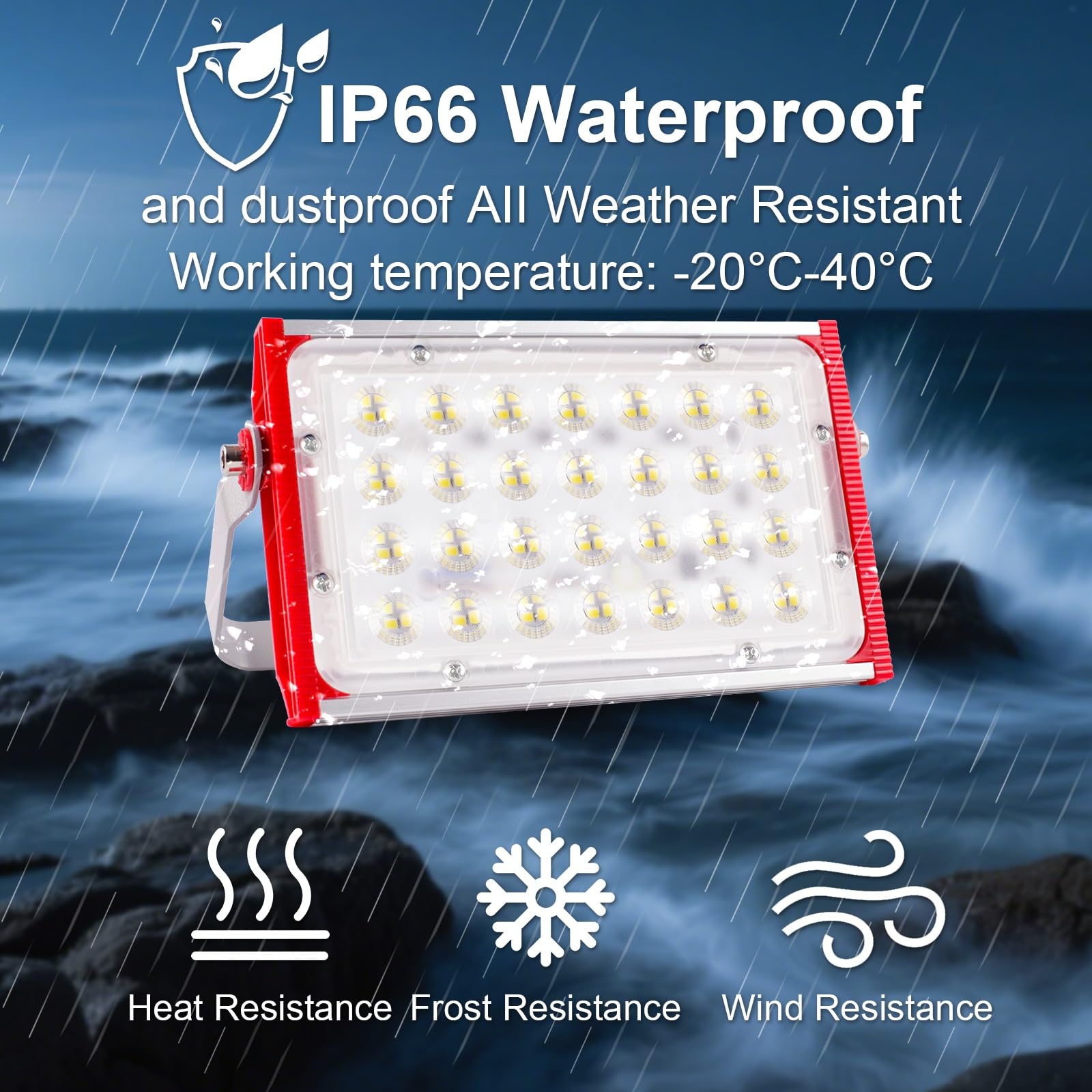 Projecteur extérieur LED 100W, 10000 lumens Spot LED Extérieur IP66 étanche lot de 2 projecteur led extérieur Projecteur, blanc froid 6500K Eclairage Exterieur pour jardin entrepôt cour Garage