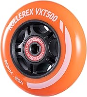 Vista 4 de Rollerex VXT500 - Ruedas para patines en línea, paquete de 4 (rodamientos, espaciadores y arandelas opcionales), ruedas de repuesto duraderas