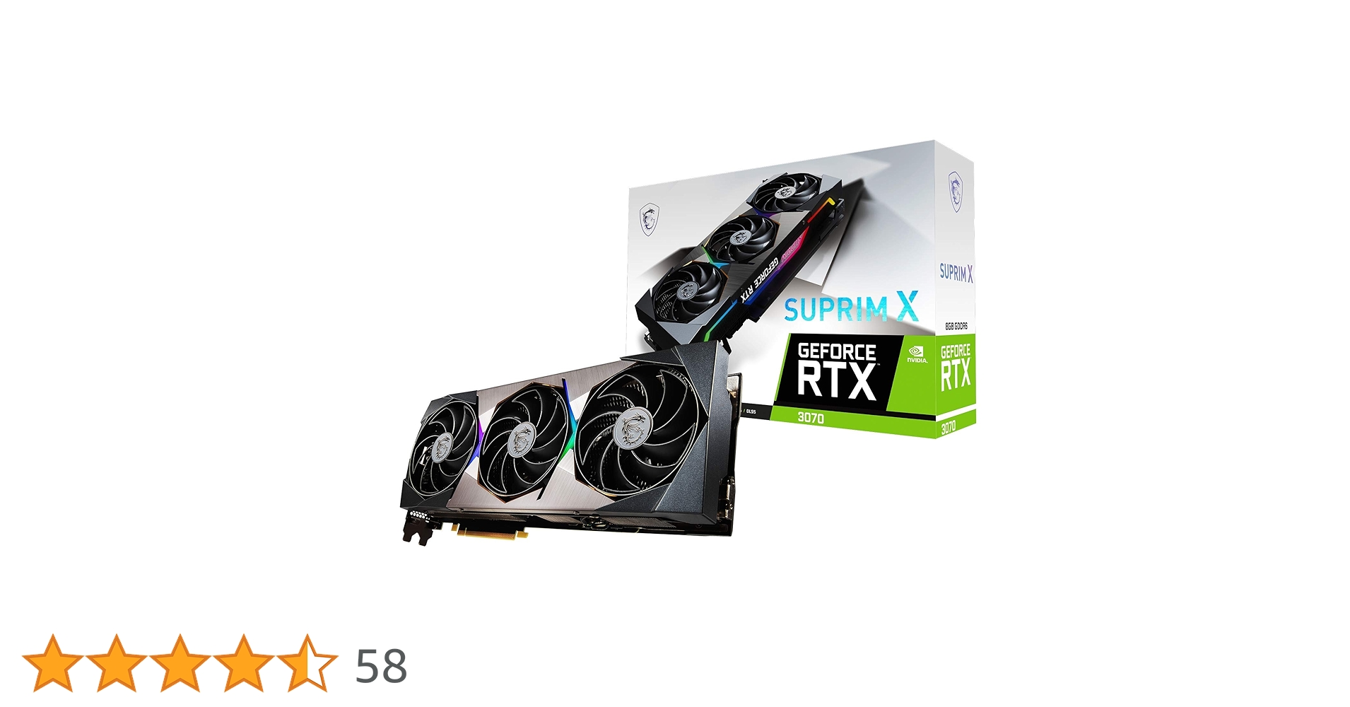 Amazon | MSI GeForce RTX 3070 Suprim X 8G LHR グラフィック